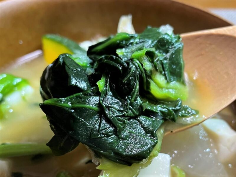 スープ食ヘルシー豚汁豆腐青梗菜